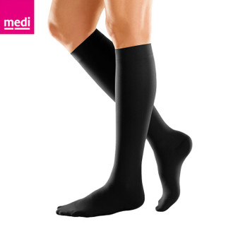 medi迈迪 德国进口 医用一级压力静脉曲张袜压力袜弹力袜美腿袜常规款男女中筒黑色包趾 XL