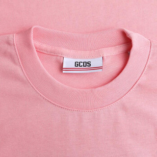 GCDS 女士粉红色棉质字母图案短袖T恤 CC94W020779 06 M码