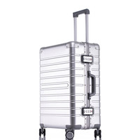 HEEYA全铝镁合金拉杆箱商务旅行箱静音万向轮行李箱20英寸银色