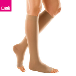 medi迈迪 德国进口 医用二级压力术后治疗型静脉曲张袜压力袜弹力袜美腿袜常规款男女中筒肤色露趾 XL
