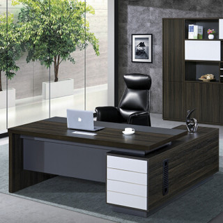 金海马（kinhom）胡桃色 1.8米老板桌 办公桌椅 经理主管桌 总裁桌（定制款）7602-7618