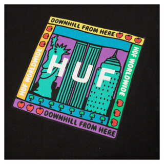 HUF 男士黑色短袖T恤 TS00587-BLACK-L