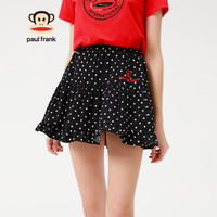 Paul Frank/大嘴猴 2019夏季新款短裙女韩版时尚碎花裙半身裙宽松 PFCBQ192206W 黑/白 S