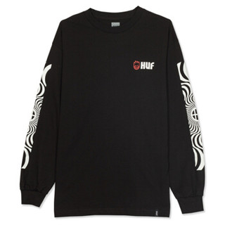 HUF 男士黑色长袖T恤 TS00654-BLACK-L