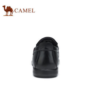 骆驼（CAMEL） 牛皮平底软底休闲商务皮鞋男 A912287430 黑色 43