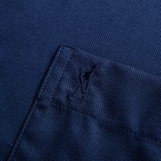 才子（TRIES）短袖衬衫男 植物纤维商务衬衫 微弹吸湿排汗 10192E2325 深蓝色 39(170/88A)