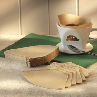 焙印 咖啡滤纸 原色咖啡过滤纸 100片 木质纤维滤纸美式咖啡机过滤纸 103扇形滤纸 2805 扇形4-6人份