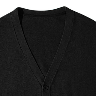 俞兆林针织衫男纯色V领开衫男青年时尚潮流休闲外套YMYC197303黑色XL