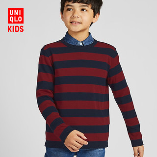 UNIQLO 优衣库 420965 儿童条纹圆领T恤