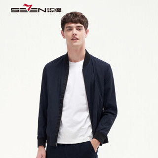 柒牌 SEVEN  夹克男 柒牌2019春季户外衣服立领夹克衫男士外套 114K28050 藏青 165