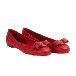 Salvatore Ferragamo 菲拉格慕 女士红色羊皮革芭蕾平底鞋 0705176_1D _ 70