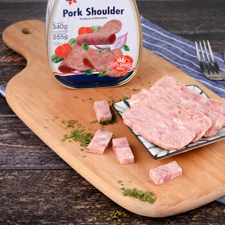 丹麦进口 郁金香 Tulip 午餐肉 猪肩肉火腿罐头 340g