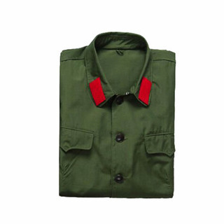 劳保佳 军绿65式怀旧老式 65式套装 65式老式服 65式军绿色 含帽子+腰带+领章+上衣+裤子 160