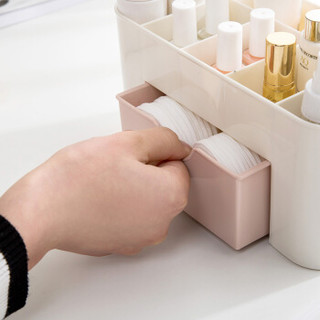 HOUYA好雅 1件装 桌面收纳盒 纯色卧室塑料桌面整理收纳盒 抽屉式化妆品盒