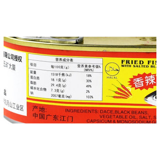 长城（Greatwall BRAND）鱼罐头 豆豉鲮鱼罐头（香辣味）184g*2罐