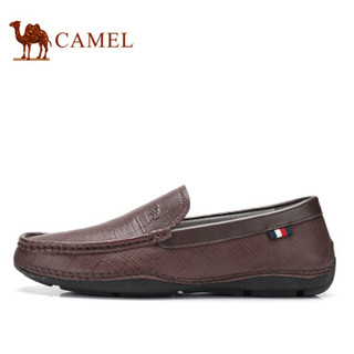 骆驼（CAMEL）  时尚轻便软底商务休闲皮鞋男 A912266740 棕色-1 43