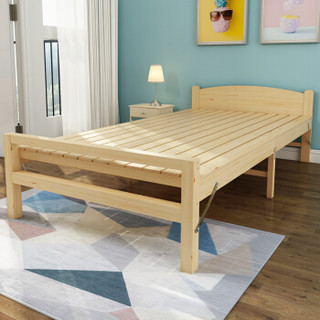 香可 松木折叠床实木床简易办公室午休床单人折叠床行军床陪护床1.2米宽