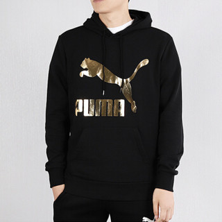 彪马PUMA  男子  帽衫  套头衫  Classics Logo Hoody TR  针织卫衣  595907 51  黑L码