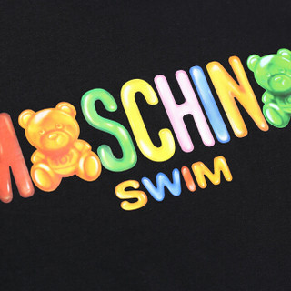 MOSCHINO Swimwear 莫斯奇诺 男士彩色糖果系列黑色棉质短袖T恤 3 A 1910 2325 0555 S码