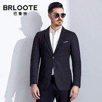 Brloote/巴鲁特 西服男商务休闲修身便西男士正装西装外套2019春装新品 黑色 180/100A