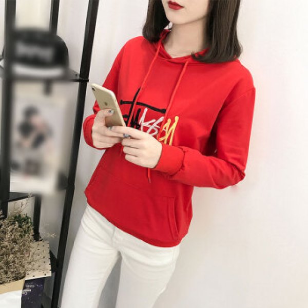 of joy 京东女装2019秋装新款韩版原宿风宽松连帽刺绣长袖卫衣女 jwwy