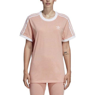 adidas ORIGINALS 3 STRIPES TEE 女子运动T恤 DV2583 粉色 L