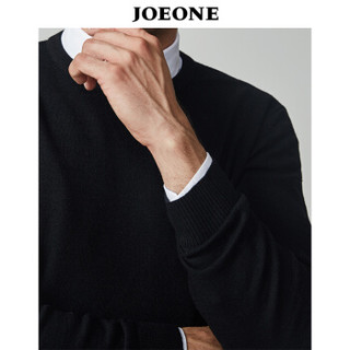 九牧王（JOEONE）针织衫 男士毛衣圆领商务休闲保暖套头修身上衣175/96A黑色JY184017T