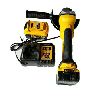 DEWALT  得伟18V锂电充电角磨机 砂轮机 打磨机 抛光机DCG412KN100 充电器+两块5.0AH电池（1台）