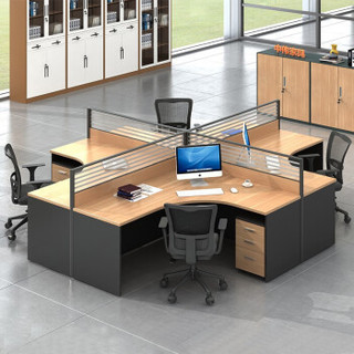 中伟屏风办公桌职员桌员工桌员工位工作位电脑桌卡座王字型2人位含椅子