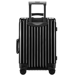 爱登堡铝框拉杆箱行李箱男女旅行箱20/24英寸密码箱子托运箱万向轮箱包 黑色DX184253-24B