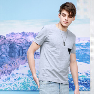 MagicPower 短袖T恤男2019夏季新款圆领基础款 日系体恤棉质基础内搭上衣灰色XL