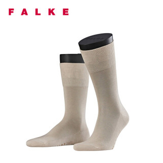 FALKE 德国鹰客 Tiago 丝光棉罗纹商务正装长中筒男袜 米灰色nature 39-40 14662-4000-39