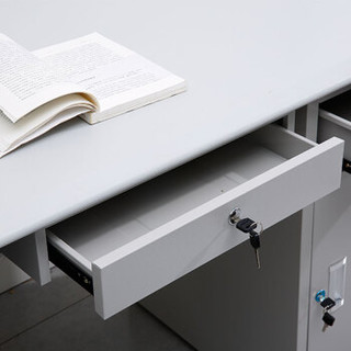 驰界（chijie）1.4米钢制办公桌铁皮电脑桌财务桌子带锁带抽屉写字台