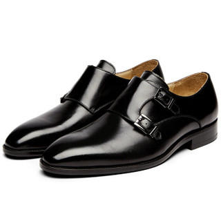 卡帝乐鳄鱼（CARTELO）英伦男士休闲皮鞋商务头层牛皮男鞋低帮潮流婚鞋男1035 黑色 41