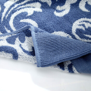 隽优（Covator）浴巾 意大利设计孔雀翎提花纯棉小浴巾 蓝色 60*100cm