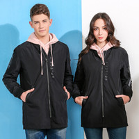 intercrew风衣女2019秋冬新品韩版简约时尚中长款修身情侣装风衣外套女 ITR3UC32W 黑色 90/M