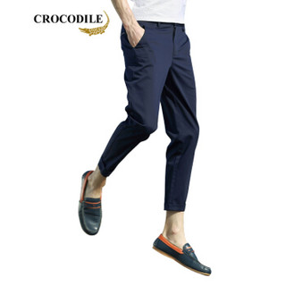 鳄鱼恤（CROCODILE）2019年新款时尚韩版休闲薄款小脚裤修身九分裤 98551060 深蓝 29（二尺二）