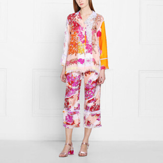 EMILIO PUCCI 女士印花睡衣衬衫 橙色 意大利码