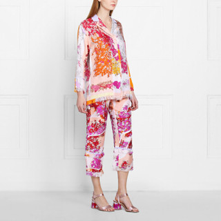 EMILIO PUCCI 女士印花睡衣衬衫 橙色 意大利码