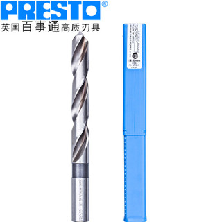 百事通（PRESTO）进口钻头高速钢直柄麻花钻咀（直径:17.5mm 刃长:130.0mm 全长:191mm）