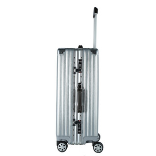 汤普瑞斯 TPRC 万向轮拉杆箱行李箱 新风尚复古款旅行箱24英寸银色