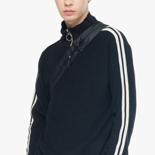 威秀 viishow 针织衫男 韩版男高领毛衣青年学生长袖外套ZC1859183 黑色 S