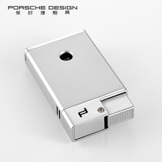 保时捷（PORSCHE DESIGN）打火机高档双火雪茄充气打火机直冲男士防风打火机蓝火点烟器带开孔器 P3631银色