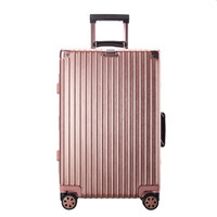 PointKid 铝框24英寸万向轮拉杆箱旅行箱男女密码锁复古简约轻奢行李箱 1606玫瑰金