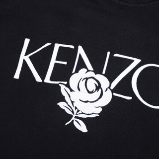 KENZO 高田贤三 女士黑色LOGO图案棉质连帽卫衣运动衫 F95 2SW780 952 99 M码