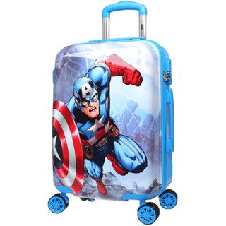 迪士尼（Disney）儿童拉杆箱20英寸小学生行李箱 漫威美国队长登机箱万向轮旅行箱 VH19052-T蓝色