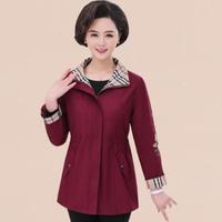堡晟 2019秋季新品风衣女中年妈妈装外套女40-50岁长袖上衣中老年女装夹克外套 ccHZLEX65-1973 深紫色 2XL