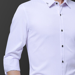 美国苹果 AEMAPE 衬衫男长袖2019新款韩版潮流寸衫修身帅气休闲商务男装 白色 3XL