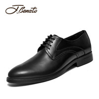 宾度（J.Benato）男士意式商务简约系带结婚德比皮鞋 7C737 黑色 41
