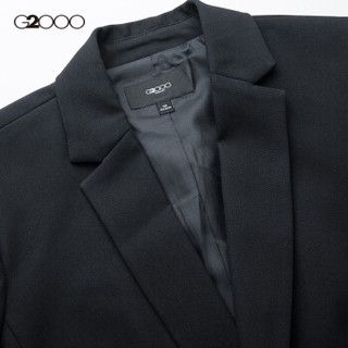 G2000 纵横两千 女装商务优雅西装外套女长袖女装 标准单扣短款女士西服00710001 黑色/99 34/160